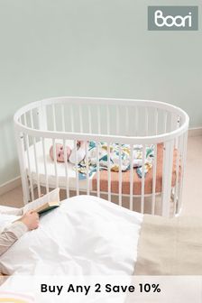 Oasis Oval Cot in White with Purotex Oval Mattress (C24320) | £568