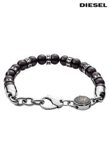 Diesel Jewellery Gents Black Beads Bracelet