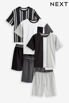 Black/White Short Pyjamas 3 Pack (3-16yrs) (C25565) | £30 - £37