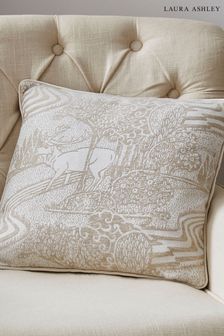 Natural Trecastle Velvet Cushion