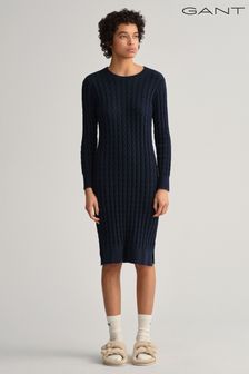 GANT Womens Blue Twisted Cable Dress (C25989) | £165