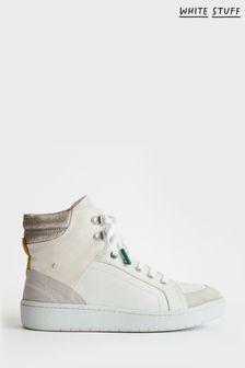 White Stuff Leather Suede Hi Top Trainers