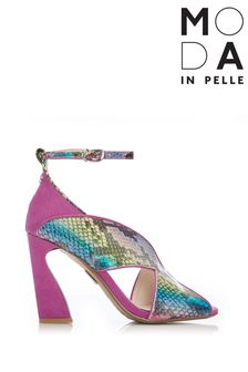Moda In Pelle Animal Swoosh Heel Sandals With Cut Out Upper