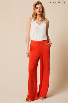 Women's Red Trousers | Wide Leg 