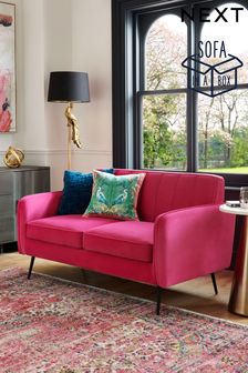 Soft Velvet Fuchsia Pink Paige Compact 2 Seater 'Sofa In A Box' (C28162) | £450