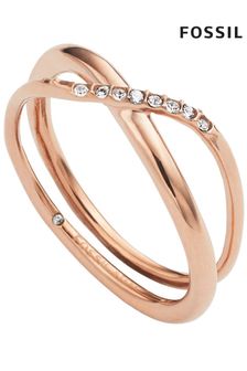 Fossil Jewellery Ladies Pink Classics Size P Glitz Twist Ring