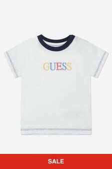 Guess Baby Boys Logo T-Shirt in White