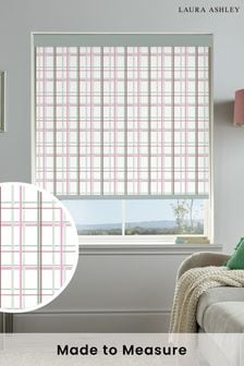 Laura Ashley Rose Pink Burford Check Made To Measure Roller Blind