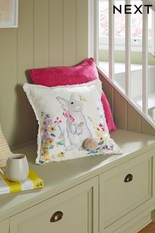 Neutral/Blush Pastel Bunny Cushion (C32134) | £18