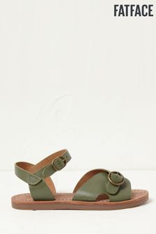 FatFace Green Sian Leather Sandals