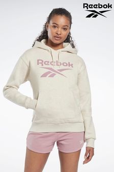 Reebok White Identity Logo Fleece Hoodie