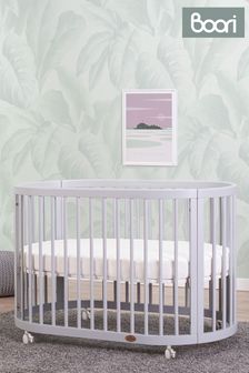 Oasis Oval Cot in Pebble with Purotex Oval Mattress