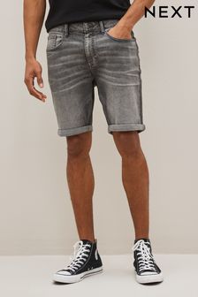 Dark Grey Slim Stretch Denim Shorts (C32804) | £24