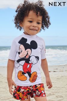 Red Mickey Mouse 2 Piece Sunsafe Top & Shorts Set (3mths-7yrs) (C33299) | £18 - £22