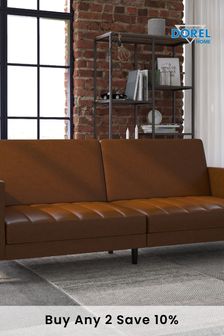 Queer Eye Camel Brown Liam Faux Leather Camel Brown Futon (C33812) | £590