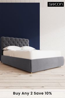 Swoon Easy Velvet Granite Grey Burbage Divan Bed