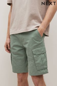 Sage Green Cotton Cargo elastisk Shorts (C36195) | £26