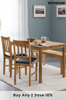 Julian Bowen Brown Coxmoor Solid Oak 4 Seater Dining Table And Chairs/Bench Set (C37388) | £480