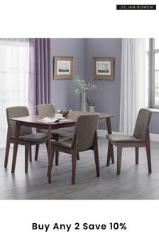 Julian Bowen Walnut Kensington Solid Beech 4 Seater Dining Set