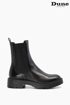 Dune London Black Picture Cleated Chelsea Boots (C37559) | £160