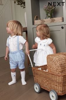 White Embroidered Baby Prom Dress With Knickers (0mths-2yrs) (C37805) | £24 - £26