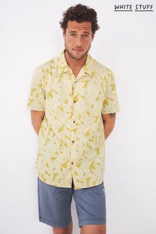 White Stuff Yellow Palm Print Shirt