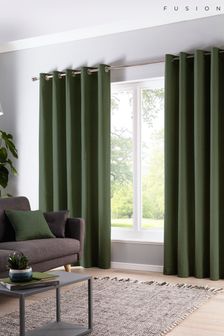Fusion Green Sorbonne Eyelet Curtains