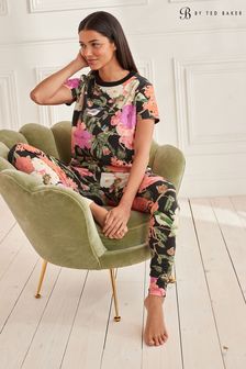 B by Ted Baker Black/Floral Cotton Pyjama Set (C39835) | £50