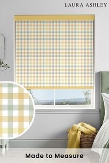 Laura Ashley Ochre Yellow Cove Check Made To Measure Roller Blind