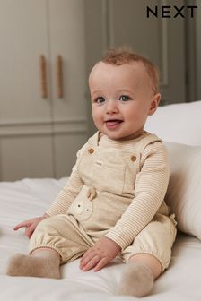 Neutral Character Appliqué Jersey Baby Dungarees And Bodysuit (0mths-2yrs) (C40628) | £19 - £21