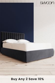 Swoon Easy Velvet Black Porlock Divan Bed (C40940) | £1,000 - £1,050