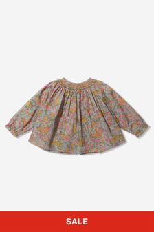 Bonpoint Baby Girls Griotte Smocked Blouse in Grey