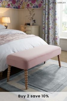 Annaly Velvet Dark Blush Rowe Bench