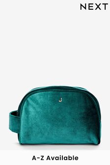 Green Velvet Initial Makeup Bag (C41447) | £15