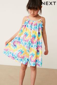 Bright Tie Dye Textured Strappy Frill Playsuit (3-16yrs) (C41777) | £13 - £19