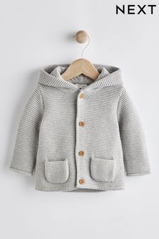 Grey Knitted Baby Cardigan (0mths-3yrs) (C43536) | £12 - £14