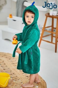 JoJo Maman Bébé Green Dinosaur Towelling Dressing Gown (C43561) | £25