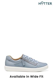 Hotter Blue Chase II Wide Fit Lace-Up/Zip Deck Shoes