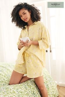 Yellow Chrysanthemum Morris & Co. Button Through Short Pyjama Set (C45092) | £42