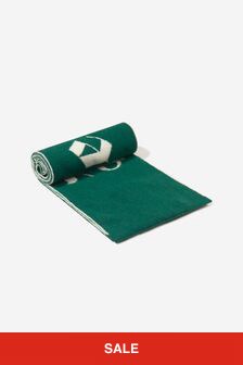 Palm Angels Kids Knitted Logo Scarf in Green