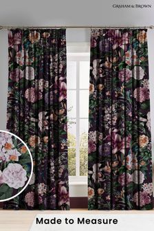 Graham & Brown Amethyst Purple Glasshouse Flora Made to Measure Curtains