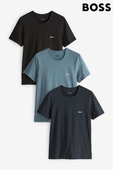 BOSS Blue Cotton Logo T-Shirts 3 Pack (C45844) | £45