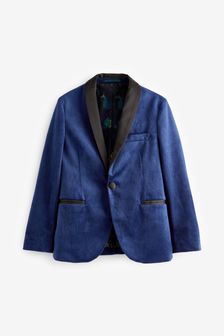 Cobalt Blue Velvet Blazer Jacket (3-16yrs) (C46396) | £52 - £58