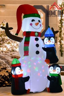 Homcom Multi Multi Inflatable Xmas Penguins Decoration