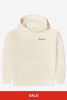 Palm Angels Girls Classic Logo Hoodie in White