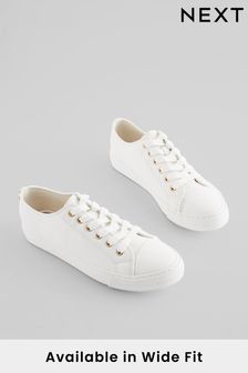 White Wide Fit Forever Comfort® Baseball Trainers (C46774) | £28