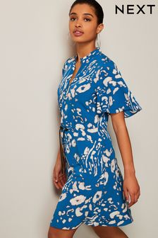 Blue Animal Angel Sleeve Mini Dress (C46930) | £30