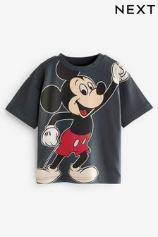 Charcoal Grey Mickey Mouse Short Sleeve License T-Shirt (3mths-8yrs) (C47595) | £10 - £12