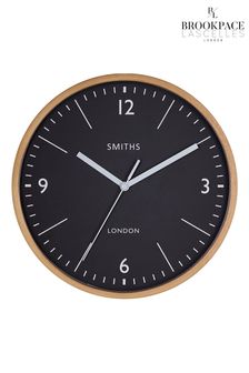 Brookpace Lascelles Black Wooden Cased Smiths Wall Clock