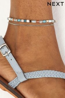 Blue Bead And Chain Anklet (C48648) | £12